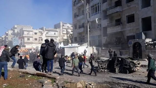 اثار القصف النظام وروسيا على ادلب