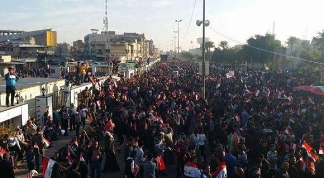 متظاهرين عراقيين بغداد 
