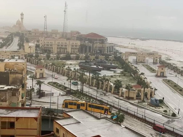 الإسكندرية اليوم وسط الثلوج