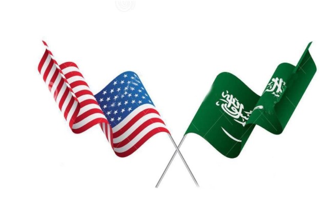 علم السعودية وأمريكا