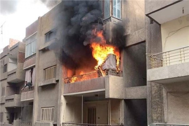 الحماية المدنية تسيطر على حريق شقة سكنية بأكتوبر