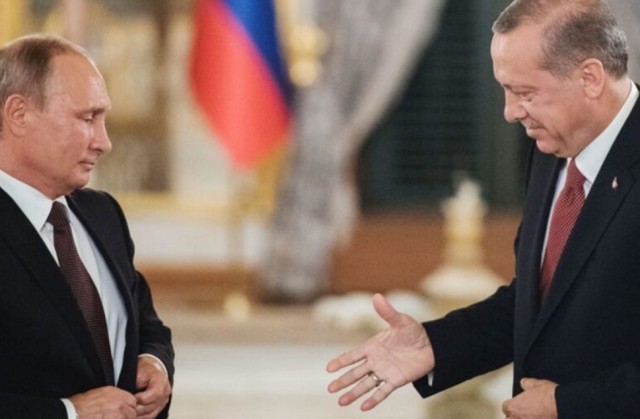 الرئيس الروسي فلاديمير بوتين ونظيره التركي رجب طيب أردوغان 