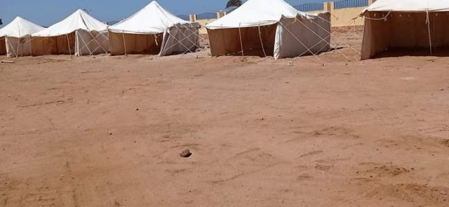 رئيس مدينة طور سيناء يتابع معسكر الايواء بمنتدي الشباب