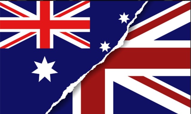 علم بريطانيا و علم أستراليا