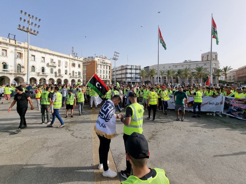 جانب من الاحتجاجات في ليبيا 