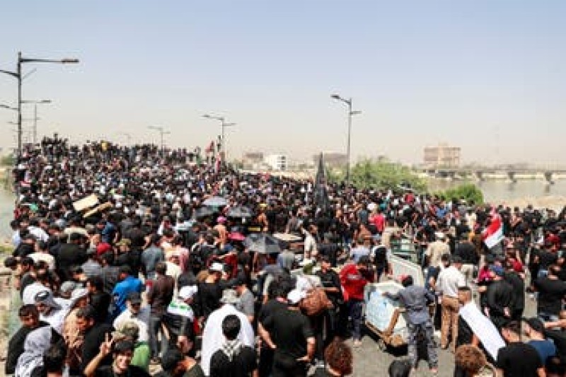 جانب من المظاهرات في العراق 