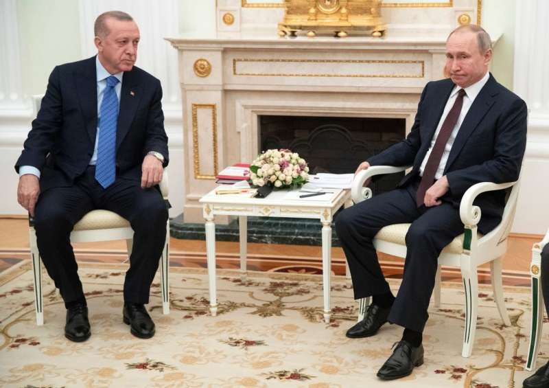 الرئيس الروسي فلاديمير بوتين و نظيره التركي رجب طيب أردوغان