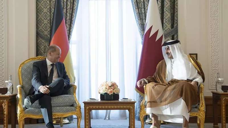 أمير قطر و المستشار الألماني 