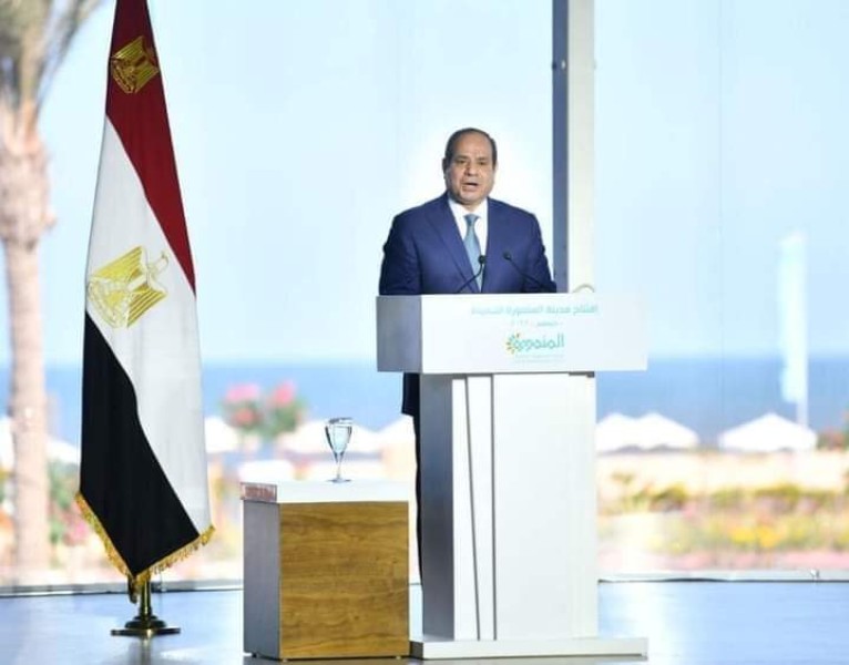 الرئيس عبد الفتاح السيسي رئيس الجمهورية يفتتح المرحلة الأولى من مدينة المنصورة الجديدة 