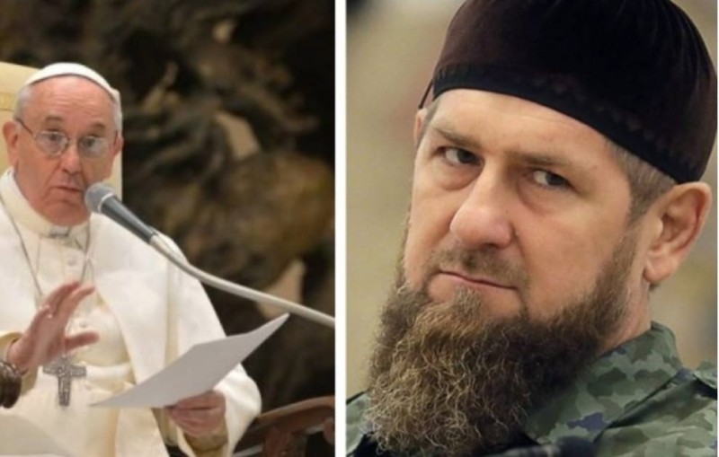 الرئيس الشيشاني و بابا الفاتيكان 