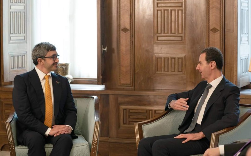 الرئيس السوري و وزير الخارجية الإماراتي 