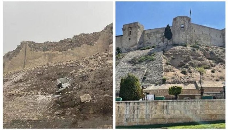 ناطحت الزمن وقهرها الزلزال..انهيار اجزاء من قلعة غازي عنتاب
