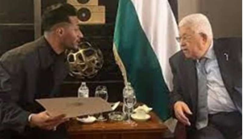 محمد رمضان يلتقي الرئيس الفلسطيني في ذكرى النكبة