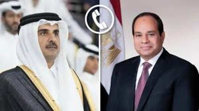 السيسي يجري اتصالا هاتفيا مع أمير قطر| فيديو