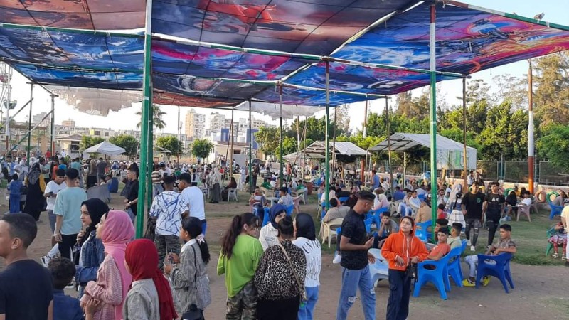 توافد المواطنين على الحدائق والمتنزهات بدسوق في ثاني أيام عيد الأضحى
