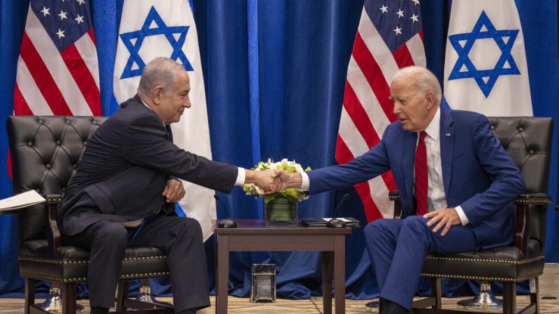  الرئيس الأمريكي جو بايدن وزراء الحرب الإسرائيلي