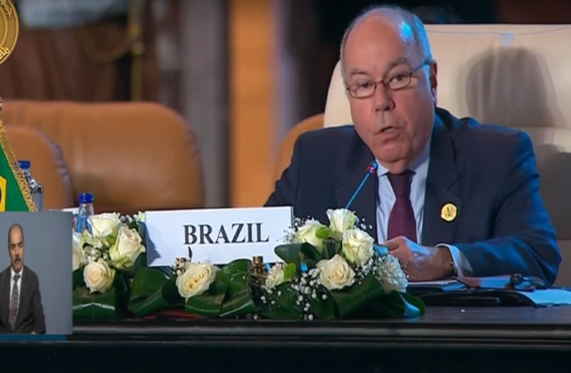 وزير خارجية البرازيل خلال كلمته بالقمة