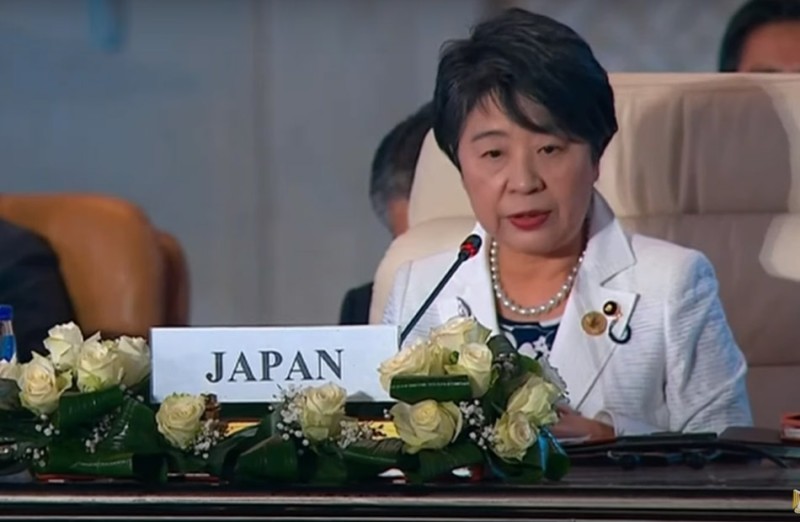 وزيرة خارجية اليابان خلال كلمتها بالقمة