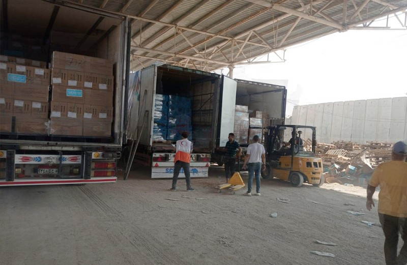 مخزون المساعدات الموجهة إلى غزة 