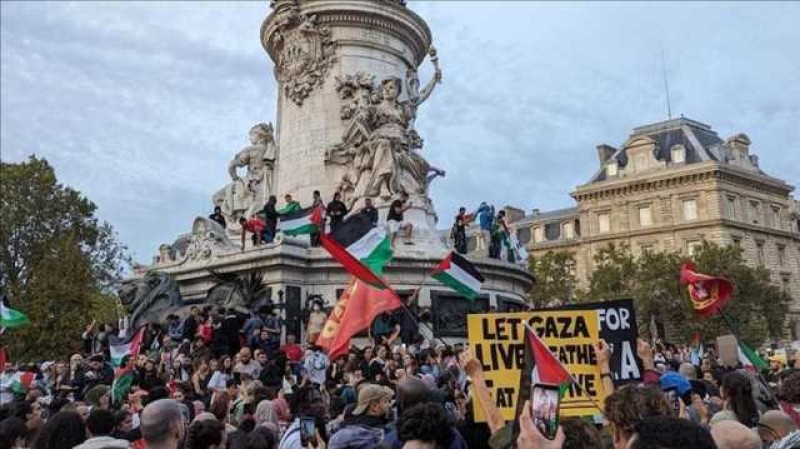 مسيرات باريس تضامنا مع الشعب الفلسطيني