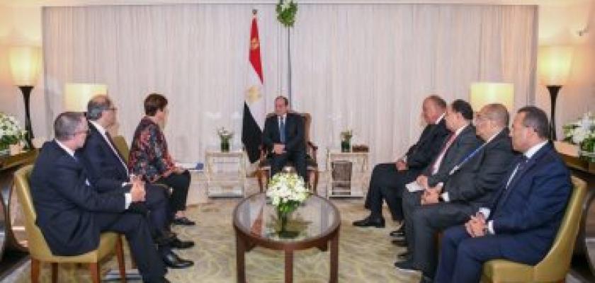 الرئيس السيسى يستقبل بمقر إقامته فى دبى المدير التنفيذي لصندوق النقد الدولى