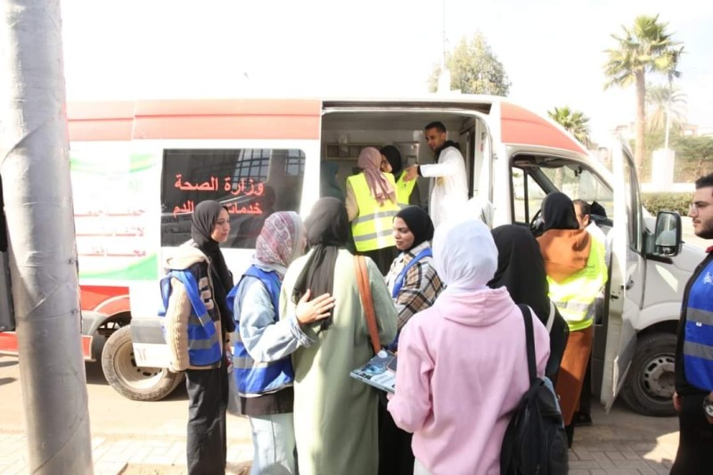 «نور الدين» التحالف الوطني للعمل الأهلي التنموي ينظم حملة تبرع بالدم لدعم أشقائنا الفلسطينيين