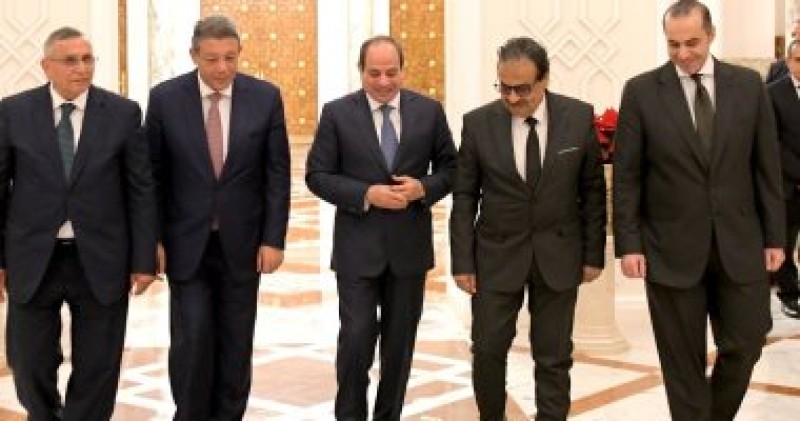 استقبال الرئيس السيسى لحازم عمر وفريد زهران وعبد السند يمامة بالاتحادية
