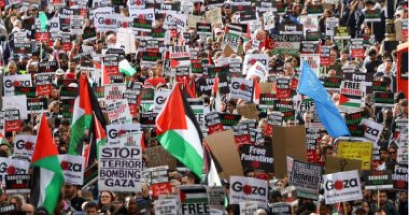 مظاهرة وسط فيينا للتضامن مع الفلسطينيين فى قطاع غزة المحاصر