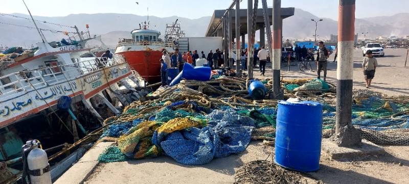 غرق مركب صيد محمل بكميات كبيرة من الأسماك في السويس” صور”