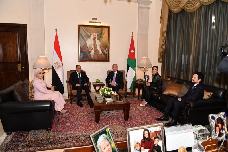 استقبال ملك وملكة الأردن الرئيس السيسي وقرينته