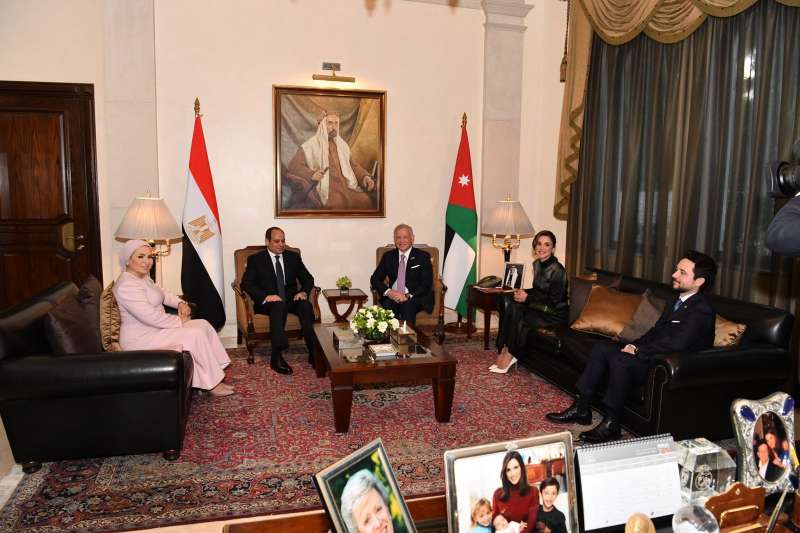 استقبال ملك وملكة الأردن الرئيس السيسي وقرينته ” صور ”