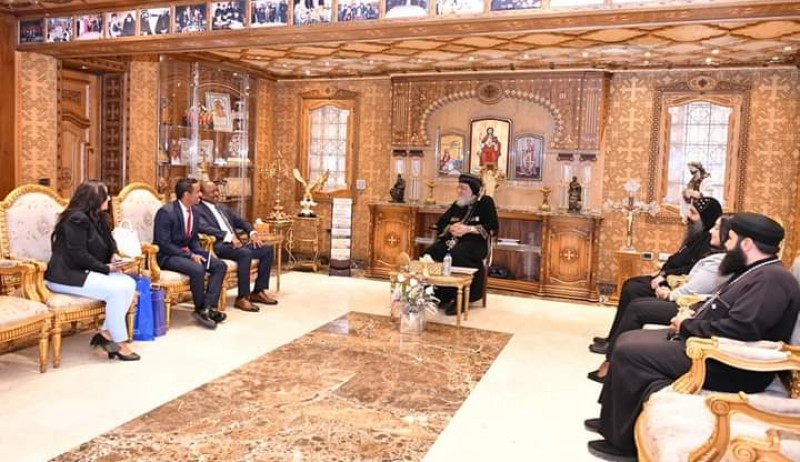 البابا تواضروس يستقبل السفير الاثيوبي بالقاهرة 
