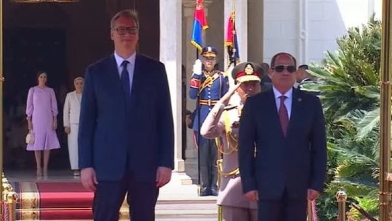 مراسم استقبال رسمية لـ رئيس صربيا ألكسندر فوتشيتش بقصر الاتحادية