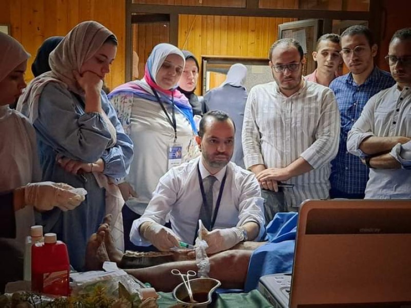 نظمت كلية طب بنين الأزهر بالقاهرة ورشة عمل تدريبية حول علاج الآلام الروماتيزمية بالسونار