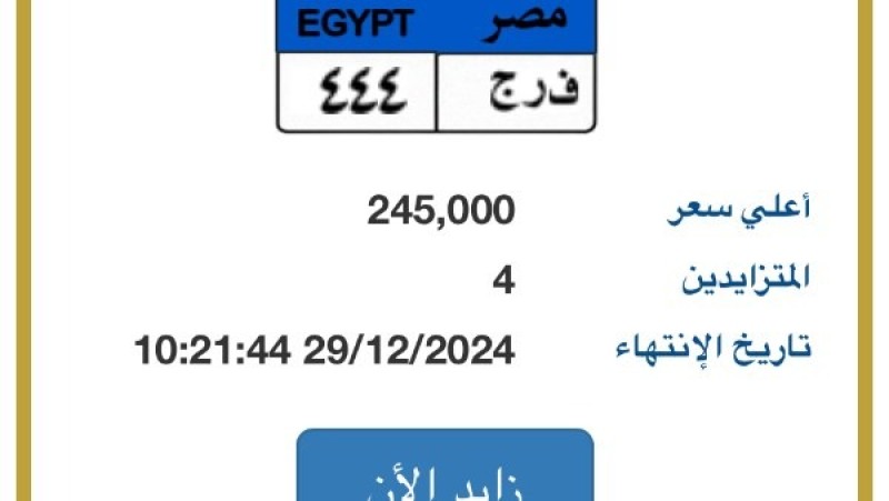 4 أشخاص يتزايدون على لوحة سيارة تحمل أحرف ”فرج”