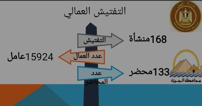 تفتيش عمالي علي 168 منشأة من خلال مديرية العمل بالجيزة