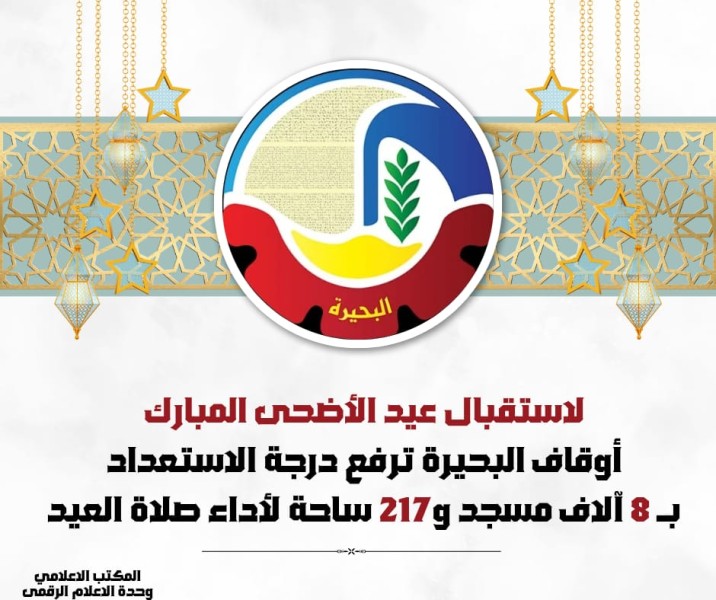 البحيرة تستعد لعيد الأضحى: تجهيز 217 ساحة لصلاة العيد