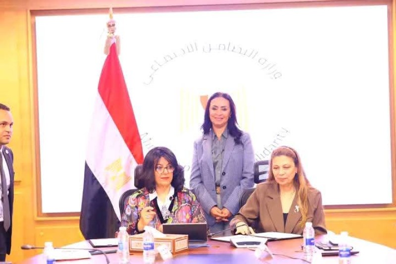 وزيرة التضامن تشهد توقيع بروتوكول تعاون بين صندوق دعم الصناعات الريفية والبيئية ومؤسسة دلتا لريادة الأعمال المجتمعة