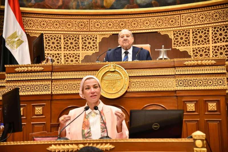 وزيرة البيئة تناقش قانون المحميات و تستعرض جهود مصر في مواجهة تغير المناخ أمام مجلس الشيوخ