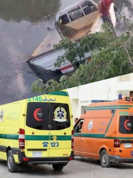 حادث ومصرع شخص وإصابة 3 آخرين من بينهم شقيقين أثر انقلاب سيارة ربع نقل داخل ترعه بقنا