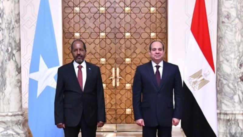 السيسي يبحث مع حسن شيخ مشاركة مصر العسكرية لدعم الأمن في الصومال