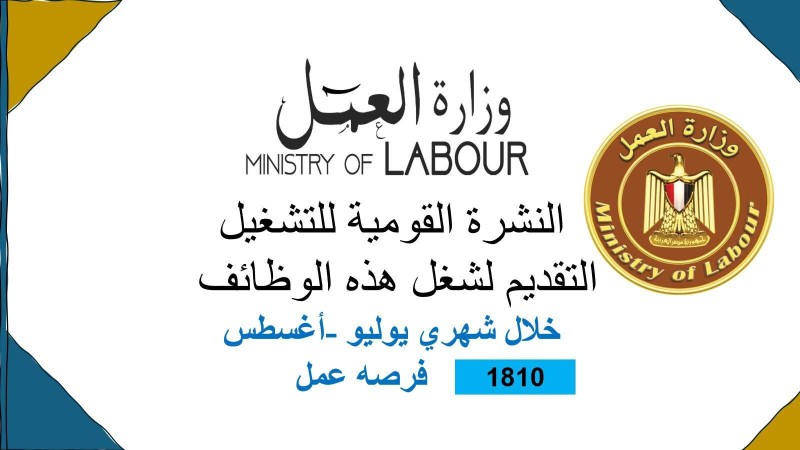 وزارة العمل تُصدر نشرة التوظيف نصف الشهرية .. بالتعاون مع القطاع الخاص و1810 فُرصة عمل جديدة في 35 شركة خاصة