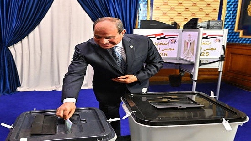 الرئيس السيسي يدلي بصوته في انتخابات مجلس الشيوخ