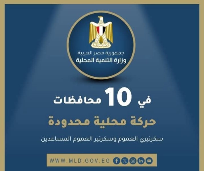 وزيرة التنمية المحلية تعتمد حركة محلية محدودة تشمل 12 سكرتير عام وسكرتير مساعد في 10 محافظات