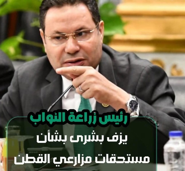 رئيس لجنة الزراعة والري بالنواب: انتهاء مشكلة تأخر صرف مستحقات مزارعى القطن وخاصة الدقهلية
