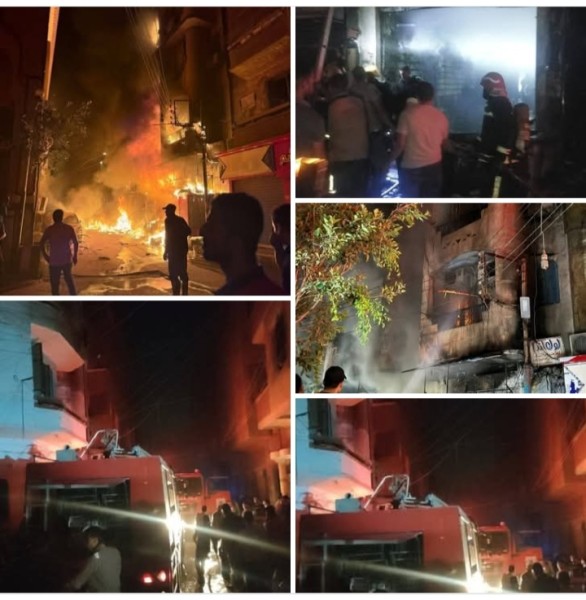 التفاصيل الكاملة في حادث حريق شارع القطب بمدينة سوهاج
