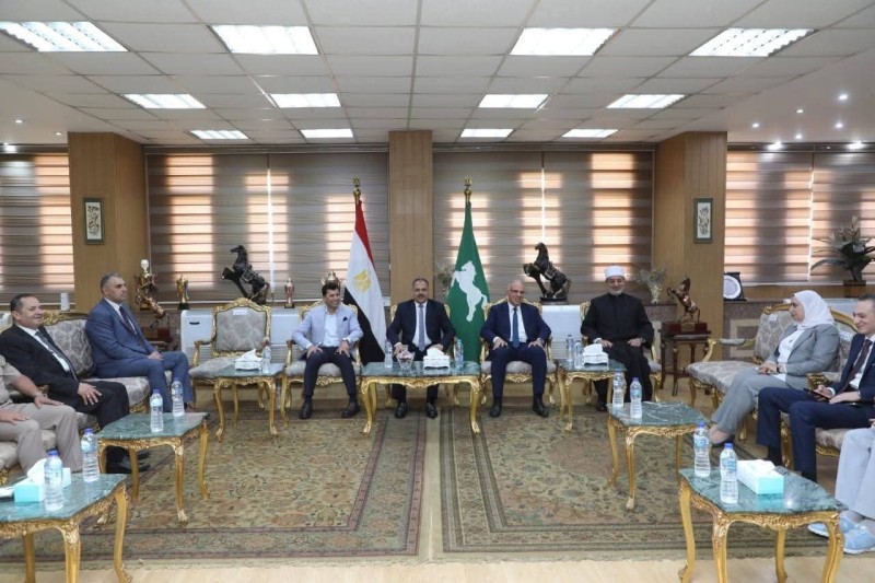 محافظ الشرقية إستقبل وزراء الأوقاف والشباب والرياضة والموارد المائية والمفتي  ومساعد وزير التعليم