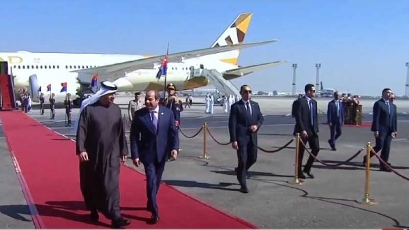 لحظة استقبال السيسي لـ الشيخ محمد بن زايد (فيديو)