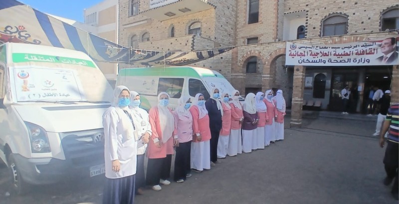 2129 مواطن استفادوا من القافلة الطبية المجانية في قرية الامل بالحفير مركز بلقاس