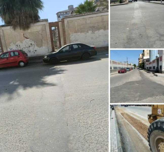 استكمال أعمال رد الشىء لأصله بشارع وزير بمدينة دمياط